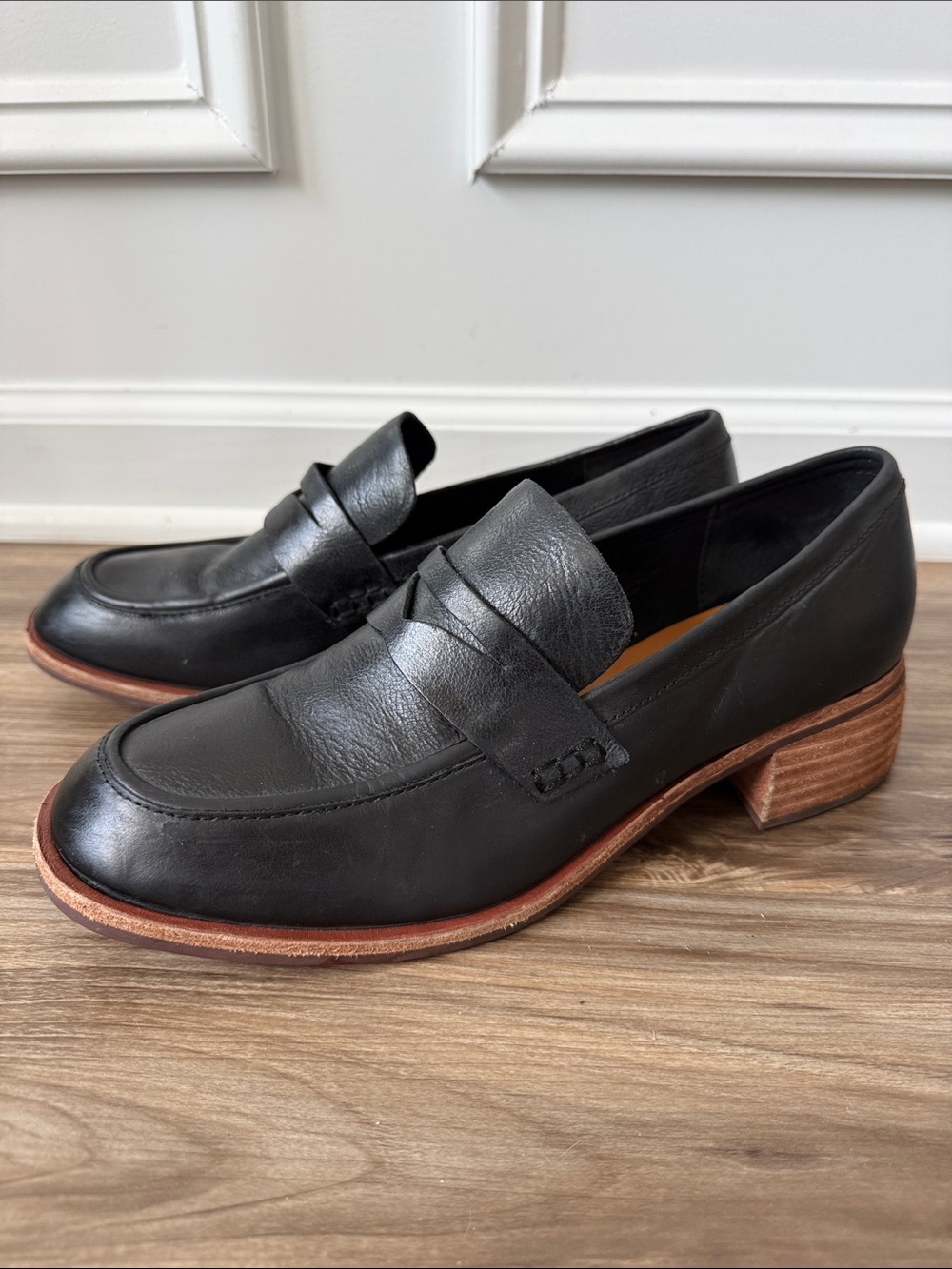 Kork-Ease Keegan Black Leather Penny Loafers Pumps Shoes 11 M